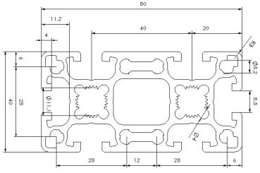 Preview: Aluprofil 40x80 N