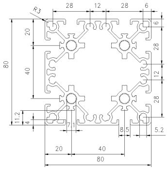 Preview: Aluprofil 80x80 L