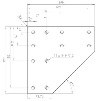 Preview: Knotenblech L-Verbindung 80mm