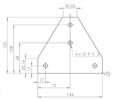 Preview: Knotenblech T-Verbindung 40mm