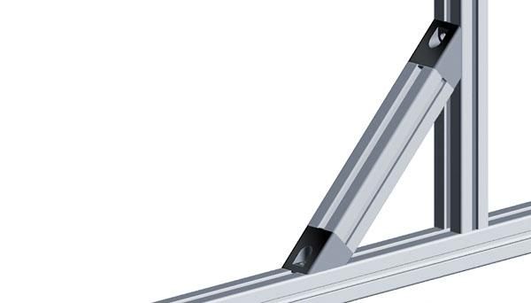 Winkelverbinder 40, 45° - alufarben