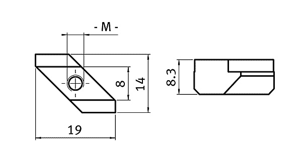 Rhombusmutter M4