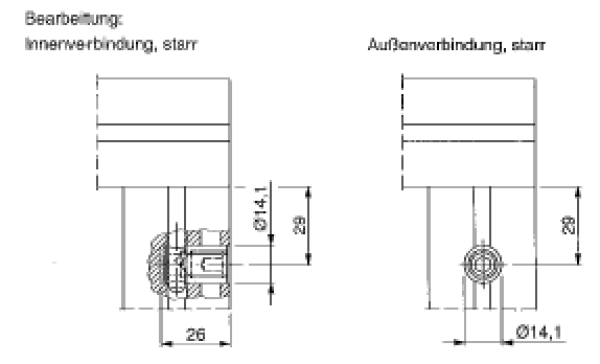 Zentralverbinder Innenverbindung - starr